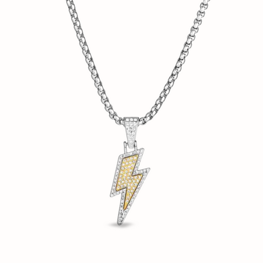 Men's Titanium Steel Lightning Bolt Pendant Necklace | Kyrox.pk