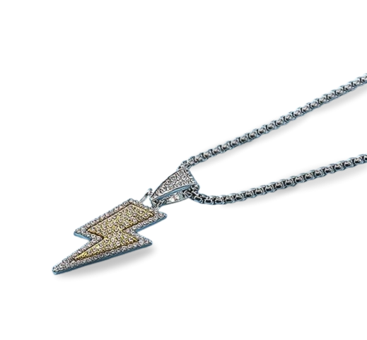 Men's Titanium Steel Lightning Bolt Pendant Necklace | Kyrox.pk